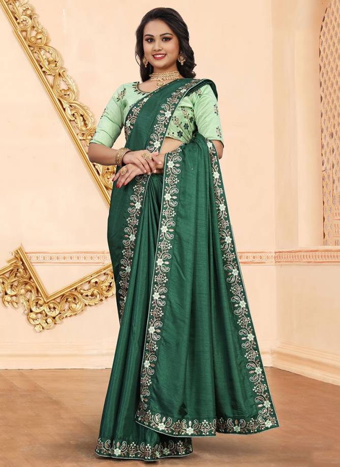 Svarna 1 Stylish Designer Party Wear Silk Embroidery With Stone Work Saree Collection